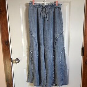 Easel Blue Wide Leg Pants